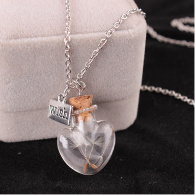 Creative Wish Dandelion Seed Glass Ball Pendant Necklace Fashion Handmade Jewelry