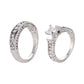 Diamond-encrusted zircon ring men and women fashion temperament metal geometric couple index finger ring personality ring