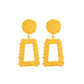 Exaggerated Atmospheric Matte Trendy Geometric Earrings Creative Personality Embossed Trapezoidal Long Metal Earrings