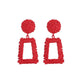 Exaggerated Atmospheric Matte Trendy Geometric Earrings Creative Personality Embossed Trapezoidal Long Metal Earrings