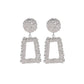 Exaggerated Atmospheric Matte Trendy Geometric Earrings Creative Personality Embossed Trapezoidal Long Metal Earrings