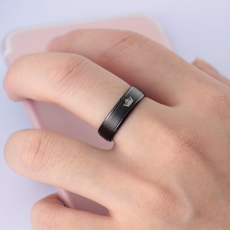 Fashion stainless steel ring herKinghisQueen king and queen couple ring jewelry