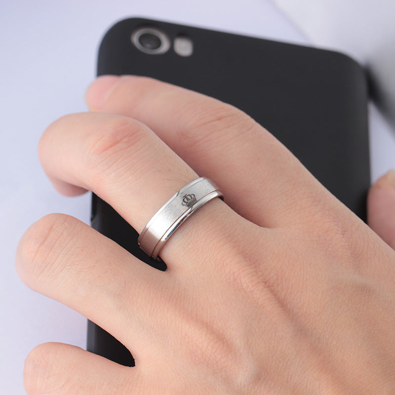 Fashion stainless steel ring herKinghisQueen king and queen couple ring jewelry