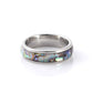 Fashion Stainless Steel Inlaid Colorful Shell Ring Popular Titanium Steel Ring Jewelry