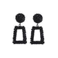 Exaggerated Atmospheric Matte Trendy Geometric Earrings Creative Personality Embossed Trapezoidal Long Metal Earrings