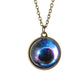 Double-sided glass ball luminous couple necklace Harajuku universe fantasy starry sky gemstone pendant jewelry