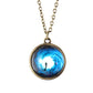 Double-sided glass ball luminous couple necklace Harajuku universe fantasy starry sky gemstone pendant jewelry