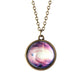 Double-sided glass ball luminous couple necklace Harajuku universe fantasy starry sky gemstone pendant jewelry