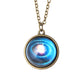 Double-sided glass ball luminous couple necklace Harajuku universe fantasy starry sky gemstone pendant jewelry