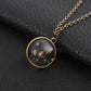 Double-sided glass ball luminous couple necklace Harajuku universe fantasy starry sky gemstone pendant jewelry