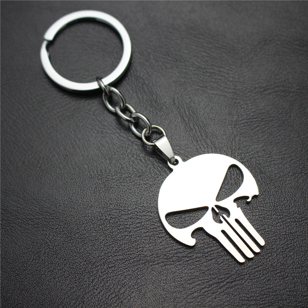 Skull, dollar, rudder, pentagram, leaf, game peripheral, stainless steel key ring, pendant, key chain, direct supply