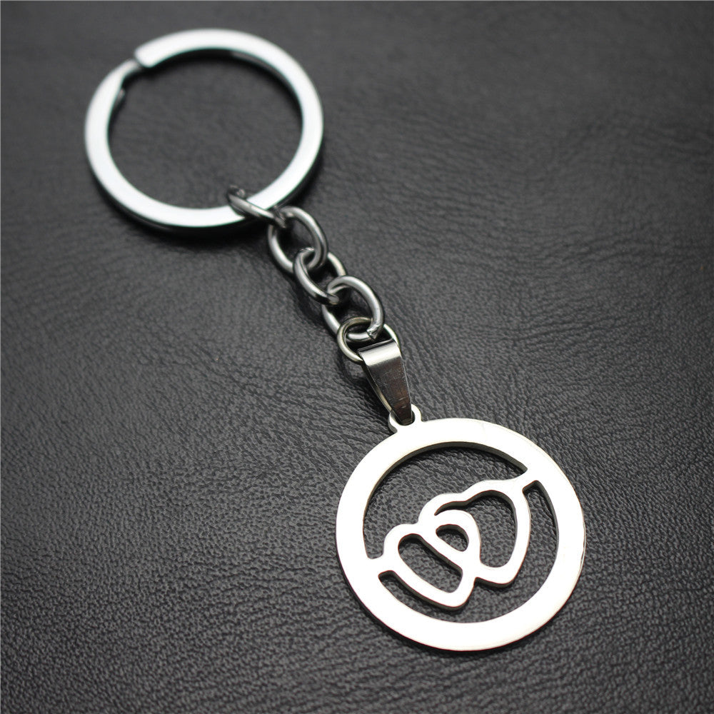 Skull, dollar, rudder, pentagram, leaf, game peripheral, stainless steel key ring, pendant, key chain, direct supply