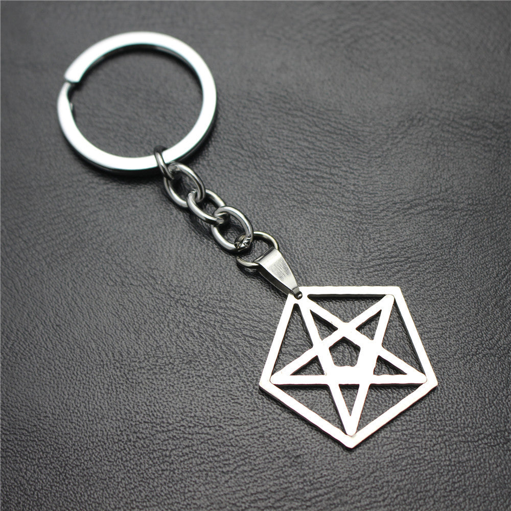 Skull, dollar, rudder, pentagram, leaf, game peripheral, stainless steel key ring, pendant, key chain, direct supply