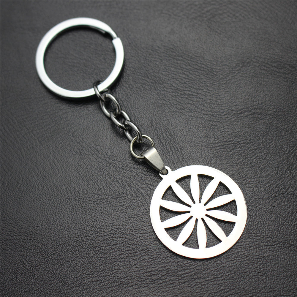 Skull, dollar, rudder, pentagram, leaf, game peripheral, stainless steel key ring, pendant, key chain, direct supply