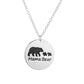 Mother's Day gift creative round cake letter mamabear combination dripping oil animal bear pendant necklace female