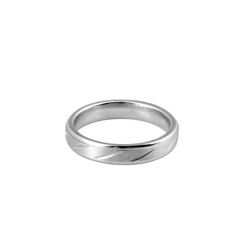 Jewelry stainless steel ring fashion simple couple striped titanium steel ring