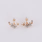 Sweet Ruili flower rhinestone back hanging earrings femininity pastoral fresh accessories jewelry earrings