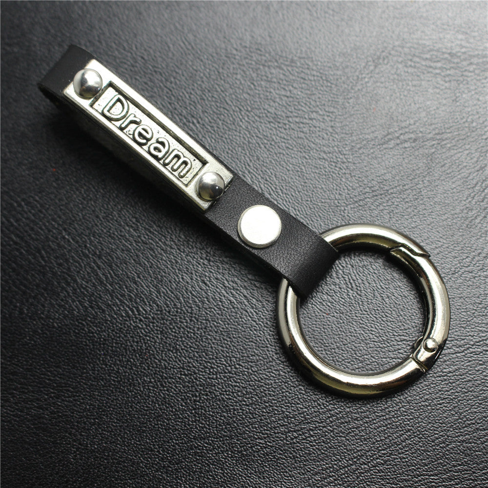 Alloy English brand handmade detachable leather key chain spring buckle car pendant gift