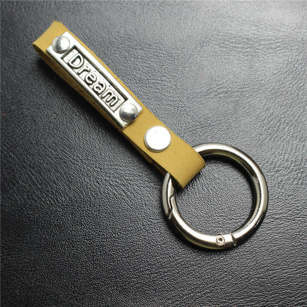 Alloy English brand handmade detachable leather key chain spring buckle car pendant gift