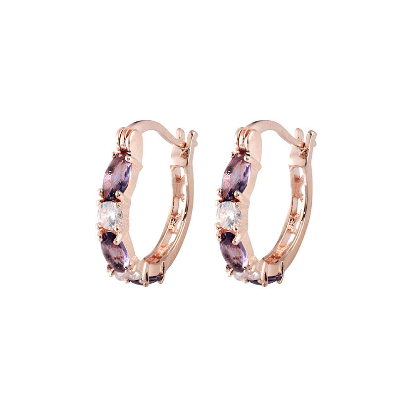 Earrings Fashion Simple Gemstone Earrings Personality Sweet Zircon Earrings Jewelry