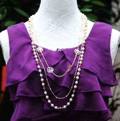 Versatile Crystal Long Necklace Fashion Sweater Chain Trend Jewelry