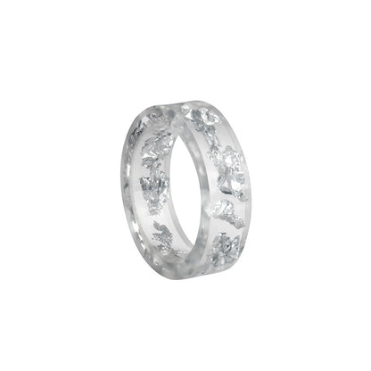 Jewelry Fashion Gold and Silver Foil Ring Resin Epoxy Handmade Ring