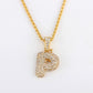 Personalized hip-hop diamond letter necklace fashion trend 26 letters pendant jewelry