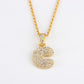 Personalized hip-hop diamond letter necklace fashion trend 26 letters pendant jewelry