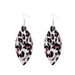 Fashion retro leopard earrings simple double layer pu leather earrings accessories