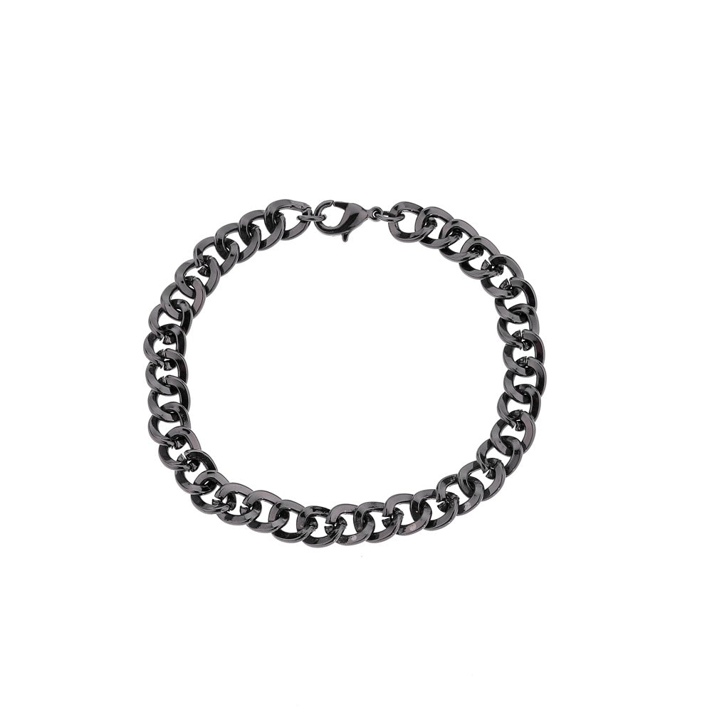 Grid 2. Double Buckle Grinding Chain Bracelet Men's Night Hip-Hop Metal Bracelet Jewelry