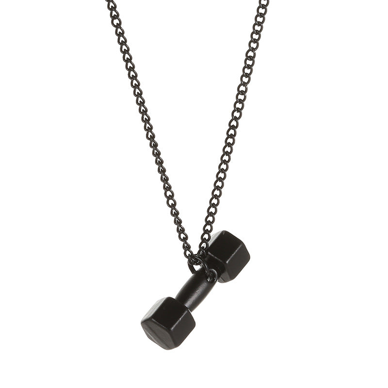 Trend Necklace Fashion Fitness Dumbbell Necklace Men's Personality Pendant