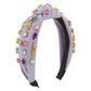 F4948 Fabric Knotted Elegant Headband Waffle Creative Horse Eye Diamond Temperament Light Luxury Personalized Headband