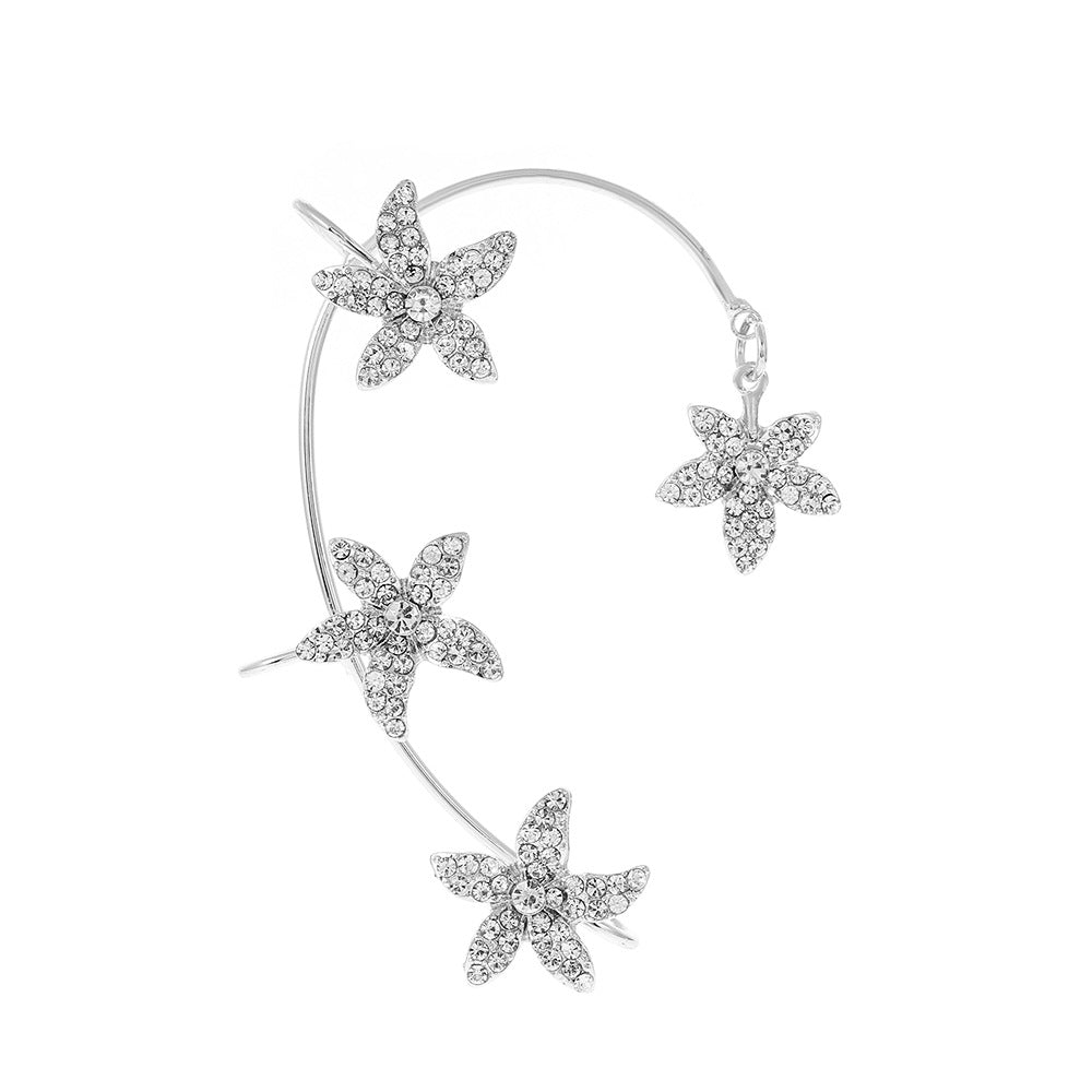Ins diamond-studded butterfly ear hanger women without ear piercing butterfly ear bone clip fashion niche exaggerated wing ear clip