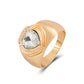 Ins fashion simple love flower ring personality cute metal geometric fun index finger ring