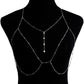 Sexy Exaggerated Beach Casual Body Clothing Chain Necklace Flash Diamond Pendant Tassel Necklace Chest Chain