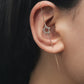 Piercing Ear Needles Temperament Inlaid Zircon Earrings Star Letters Surrounding Auricle Style Slash Earrings