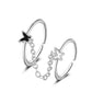 ins chain tassel double finger ring fashion simple star butterfly love geometric opening index finger ring tide