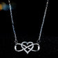 Fashion Women Gold Heart Shape Lucky 8 Diamond Love Love Pendant Necklace Jewelry