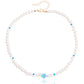Jewelry ins soft pottery flower color love imitation pearl necklace female niche design light luxury