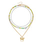 Jewelry Retro Metal Three-dimensional Butterfly Beads Necklace Women's Versatile Beaded Woven Pearl Necklace
