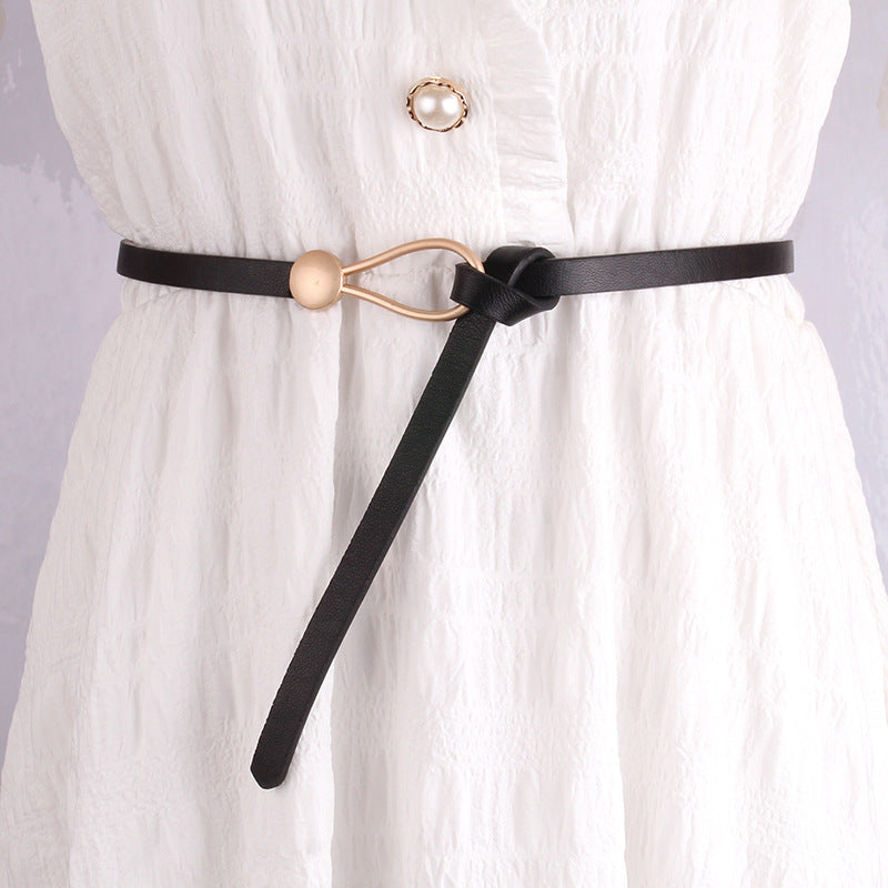 Fashion Thin Belt Ladies Matching Skirt Versatile Decorative Dress Shirt Small Belt