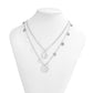 Jewelry Simple Metal Three-dimensional Geometric Necklace Retro Portrait Sequin Tassel Double Layer Necklace Female