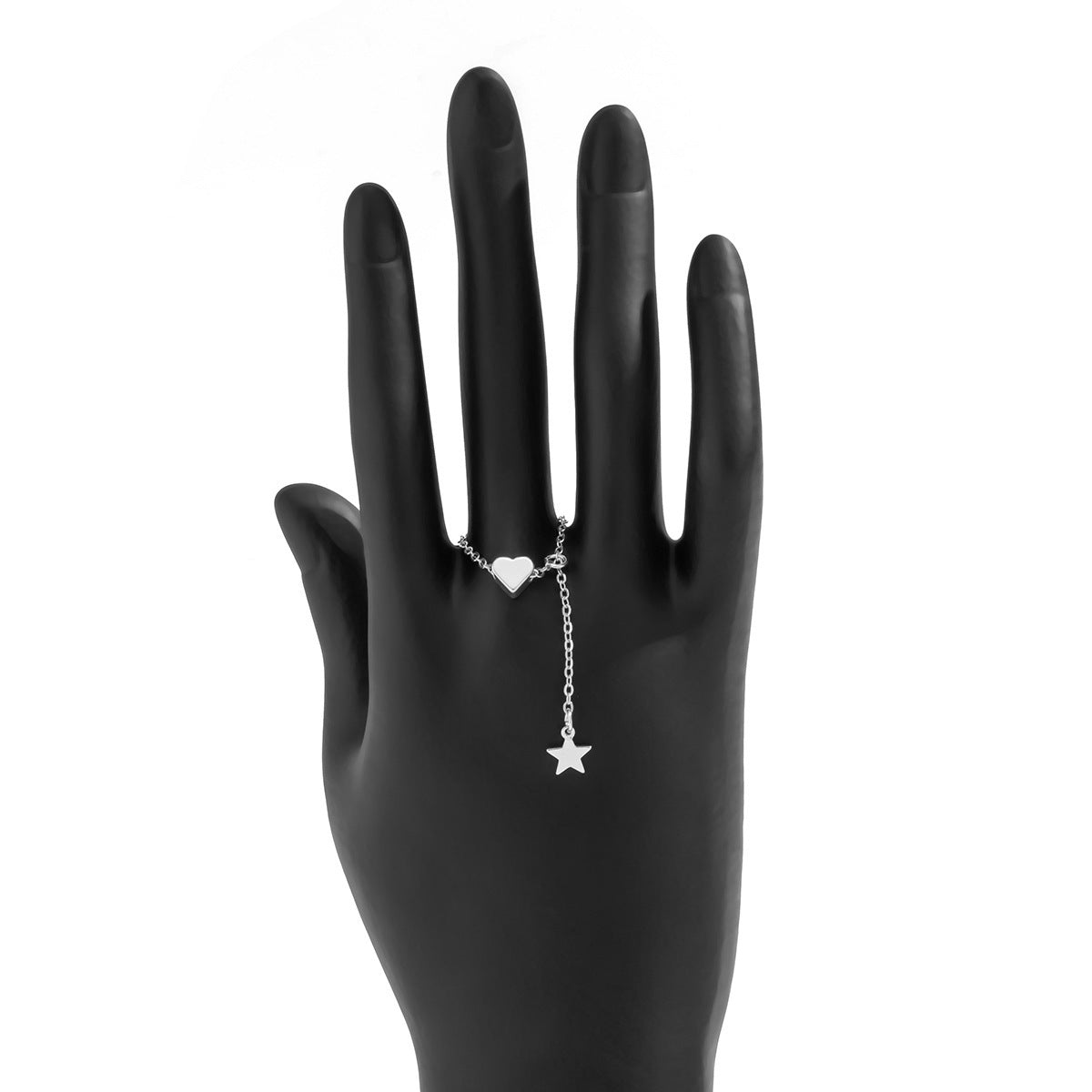 Jewelry Simple Thin Chain Star Pendant Tassel Ring Femininity Peach Heart Long Hand Jewelry