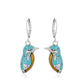 Retro Tassel Pearl Flower Drip Earrings Fashion Temperament Long Turquoise Earrings Frosty Earrings
