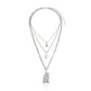 Jewelry trend multi-layer love diamond pearl alloy pendant fashion personality short sweater chain