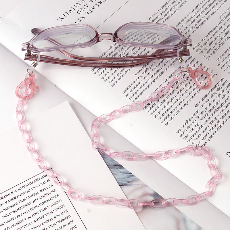 Acrylic transparent crystal mask chain glasses lanyard mask anti-lost rope children adult universal chain