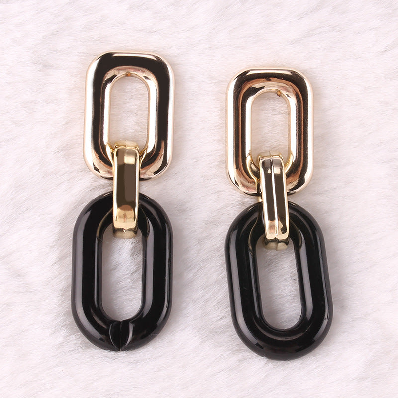 Jewelry Dongdaemun Element Resin Simple Earrings S925 Silver Needle Creative Temperament Earrings