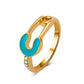 Ins cold geometric ring dripping oil paper clip ring creative net red design tail ring