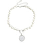 Jewelry punk clavicle chain niche design mother-of-pearl necklace female trend alloy sweater chain necklace