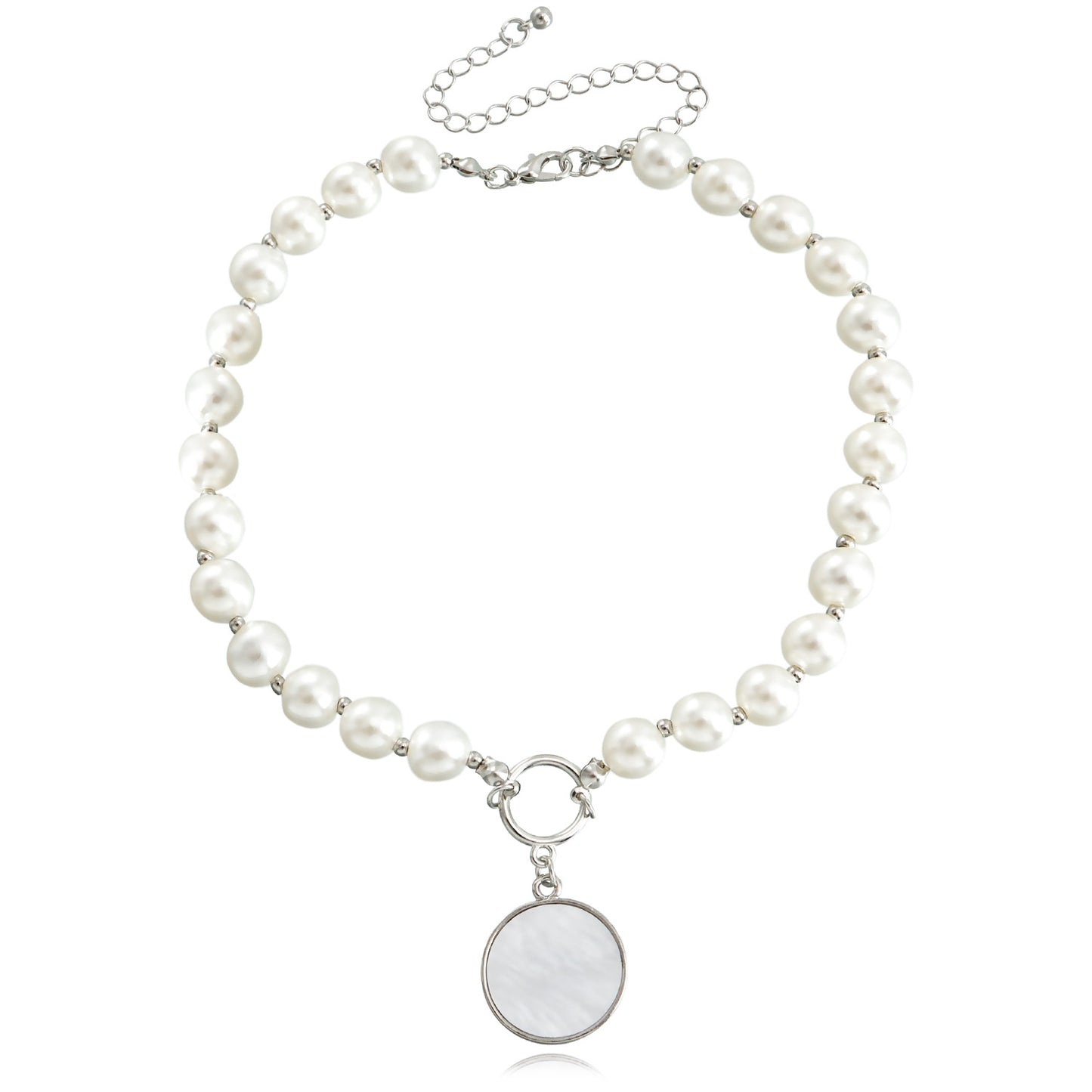 Jewelry punk clavicle chain niche design mother-of-pearl necklace female trend alloy sweater chain necklace